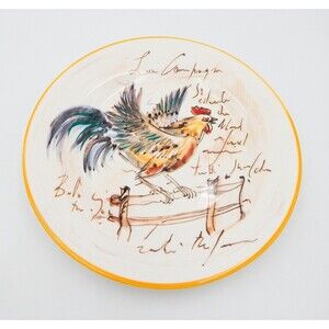 Deruta Ceramiche La Campagna Rooster Plate 9 Inch Luncheon Plate